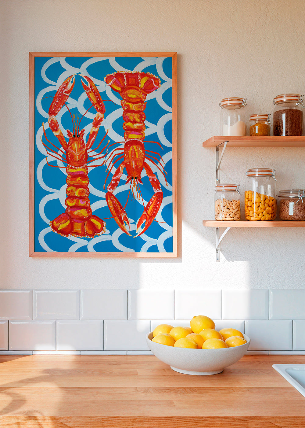 Langoustines On Blue