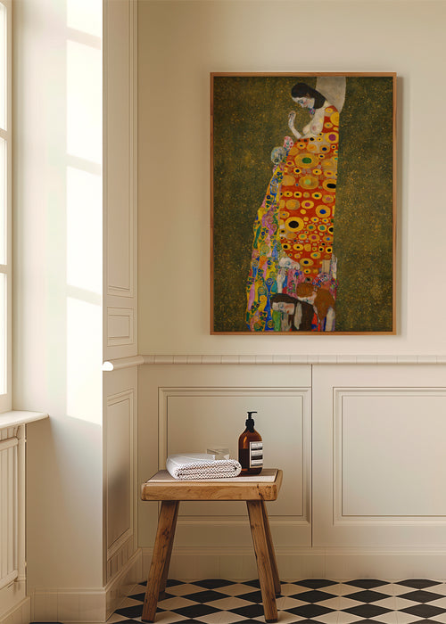 Hope II - Gustav Klimt - Framed poster in an interior