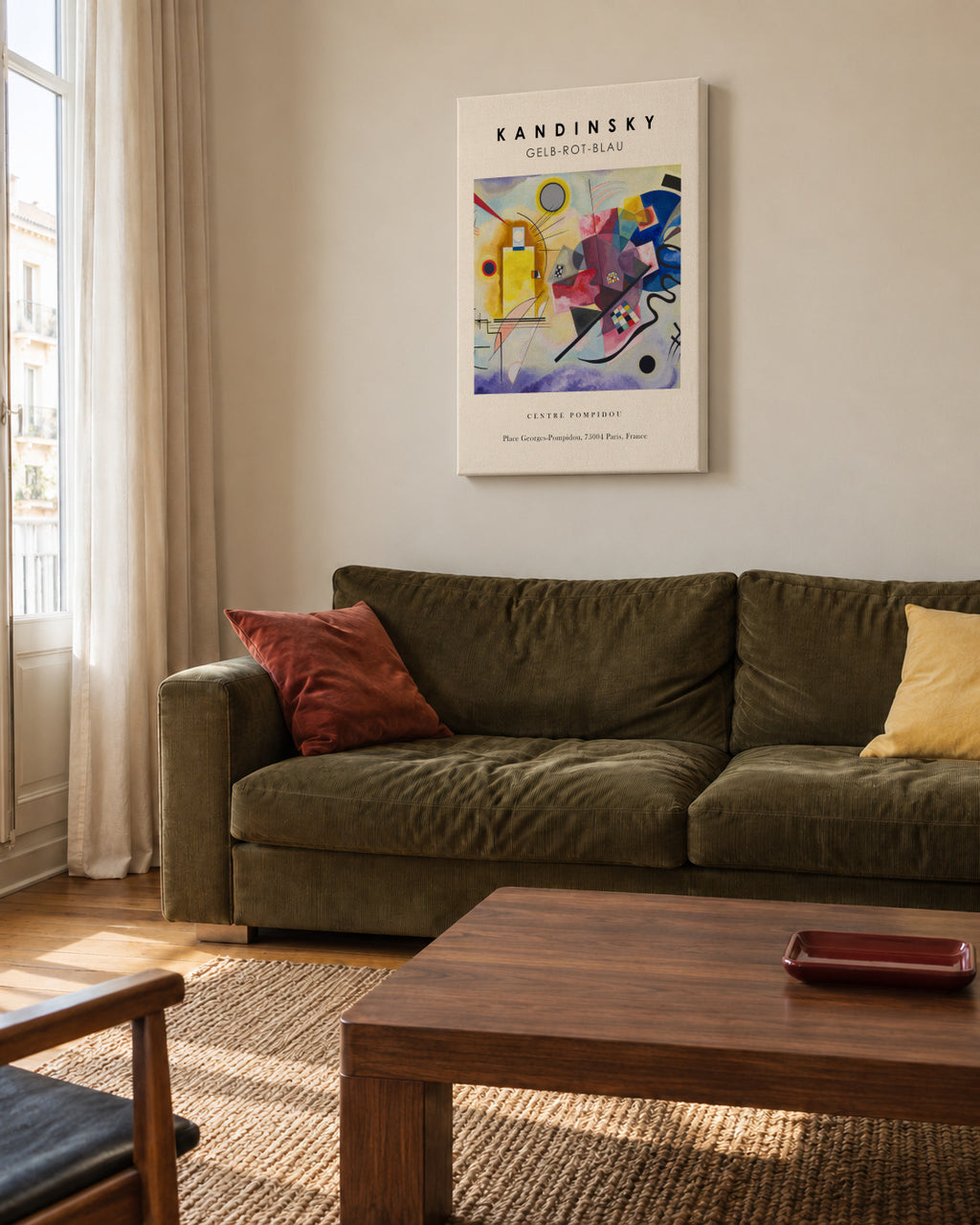 Gelb-Rot-Blau Exhibition - Vasili Kandinsky - Unframed canvas in an interior