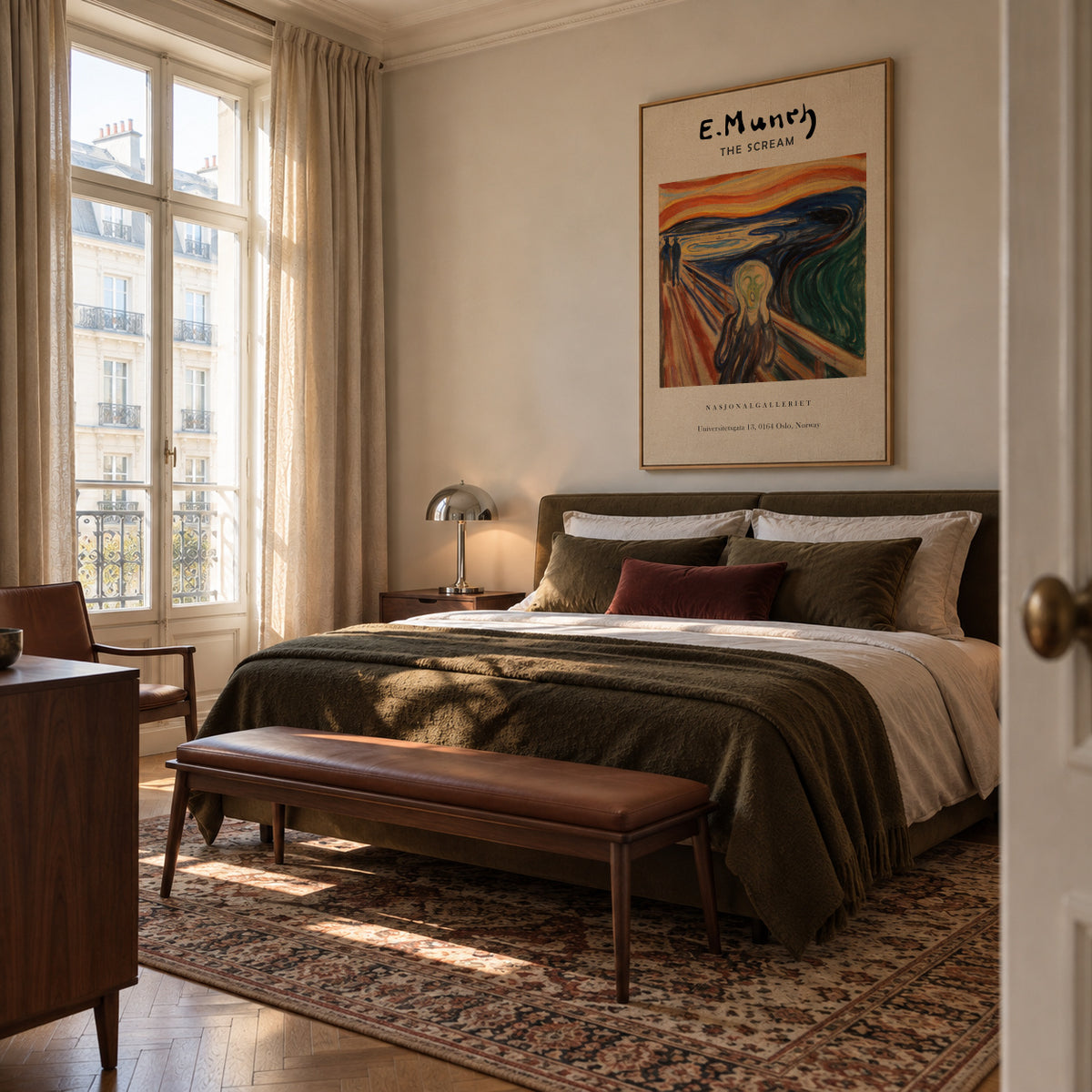 The Scream Exhibition - Edvard Munch - Framed canvas in an interior