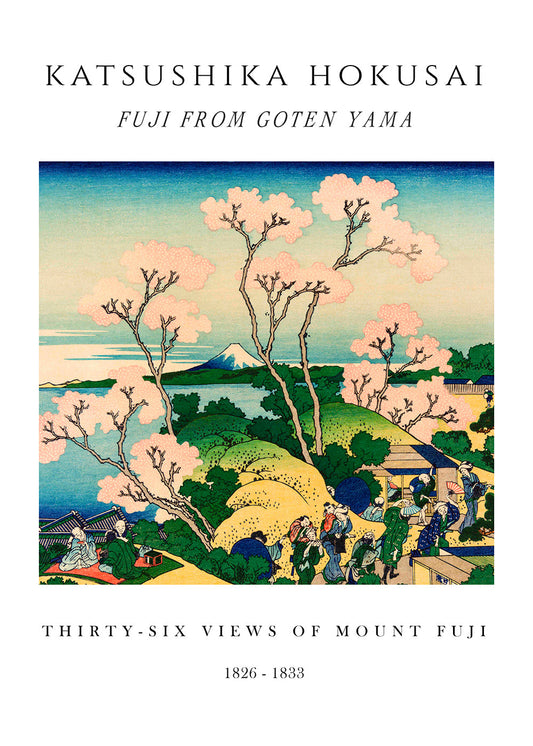 Fuji from Goten Yama Exhibition White - Katsushika Hokusai