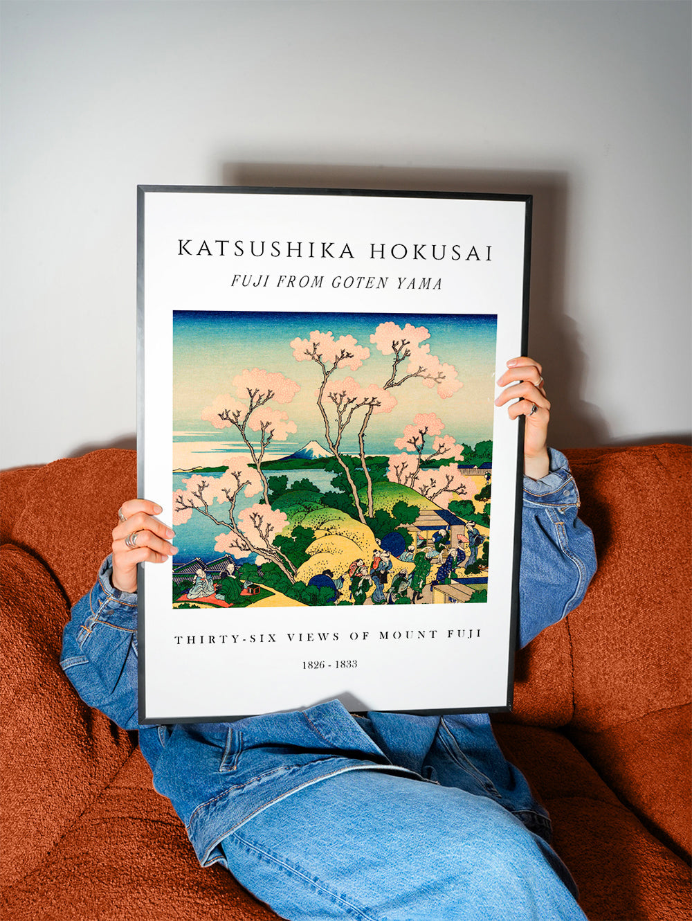 Fuji from Goten Yama Exhibition White - Katsushika Hokusai