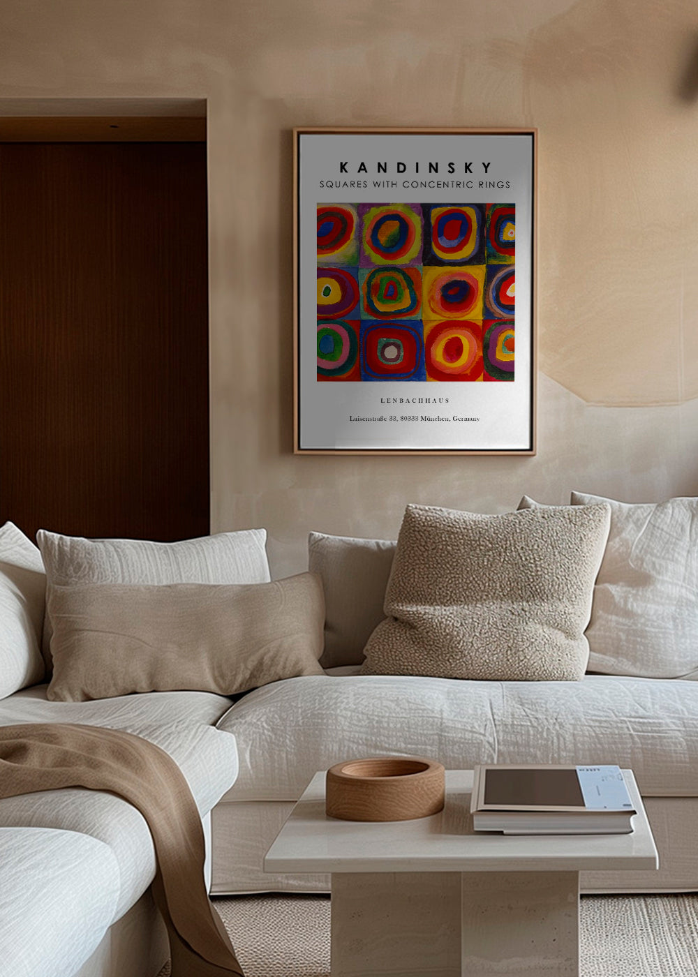 Colour Study - Squares and Concentric Rings Exhibition White - Vasili Kandinsky