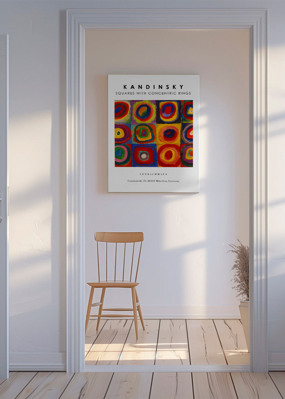 Colour Study - Squares and Concentric Rings Exhibition White - Vasili Kandinsky