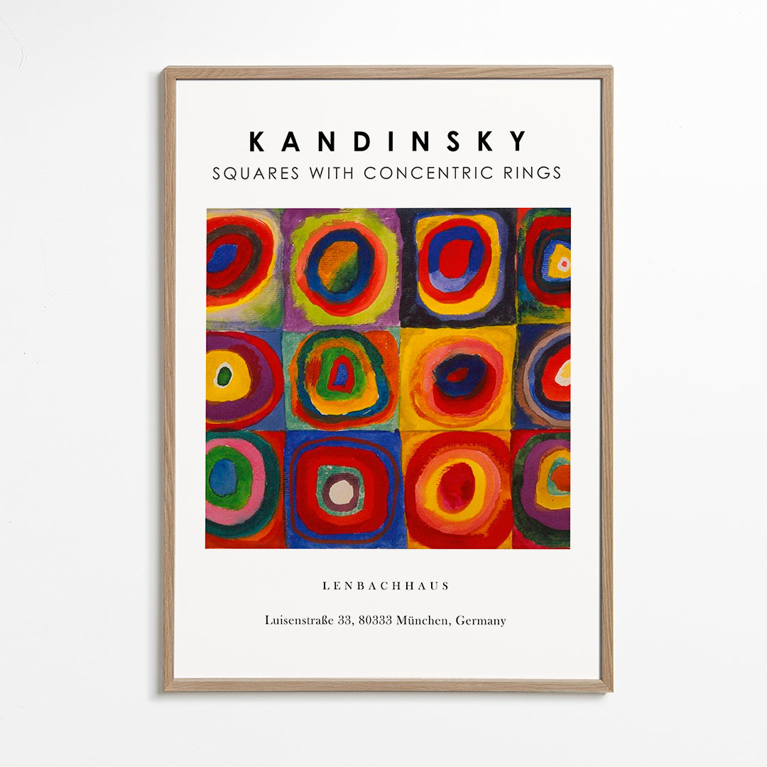 Colour Study - Squares and Concentric Rings Exhibition White - Vasili Kandinsky