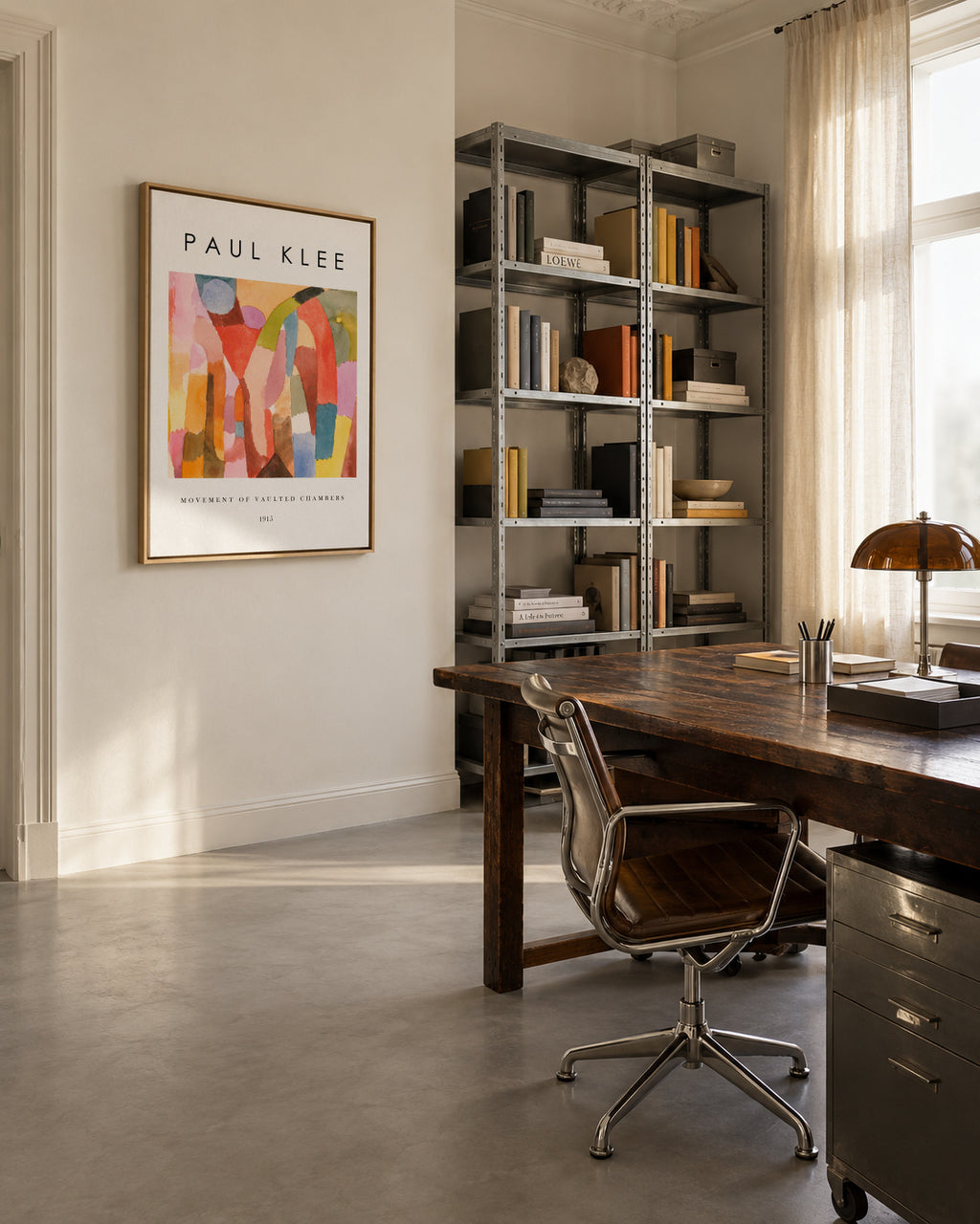 Movement of Vaulted Chambers Exhibition White - Paul Klee - Framed canvas in an interior