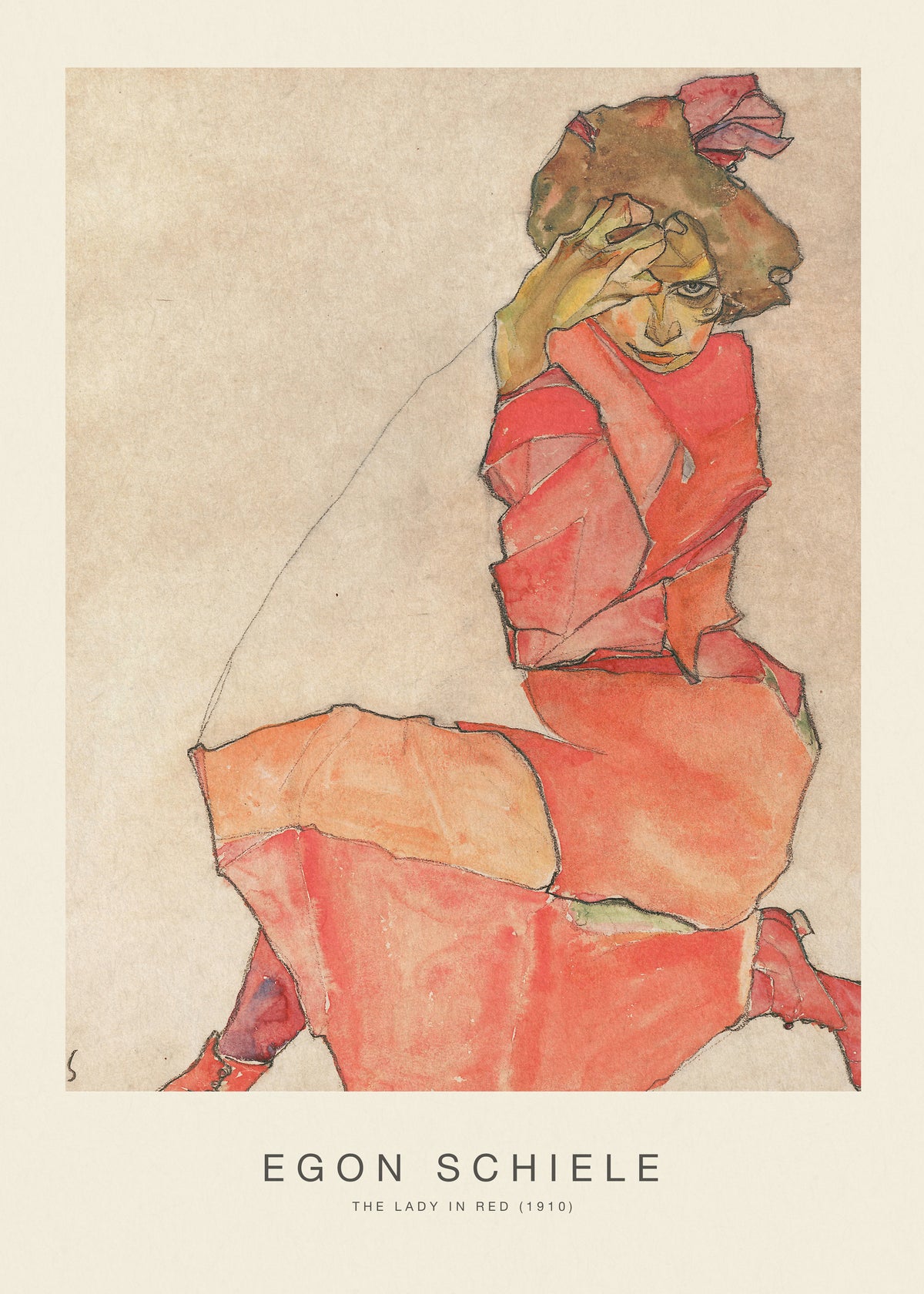 The Lady in Red (Special Edition) - Egon Schiele - Unframed art print