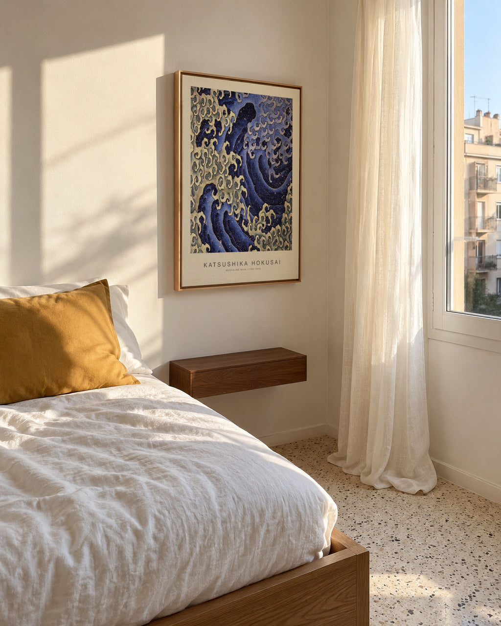 Masculine Wave (Special Edition) - Katsushika Hokusai - Framed canvas in an interior