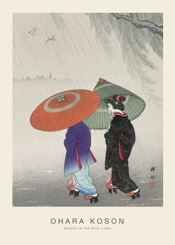 Geisha in the Rain (Special Edition) - Ohara Koson
