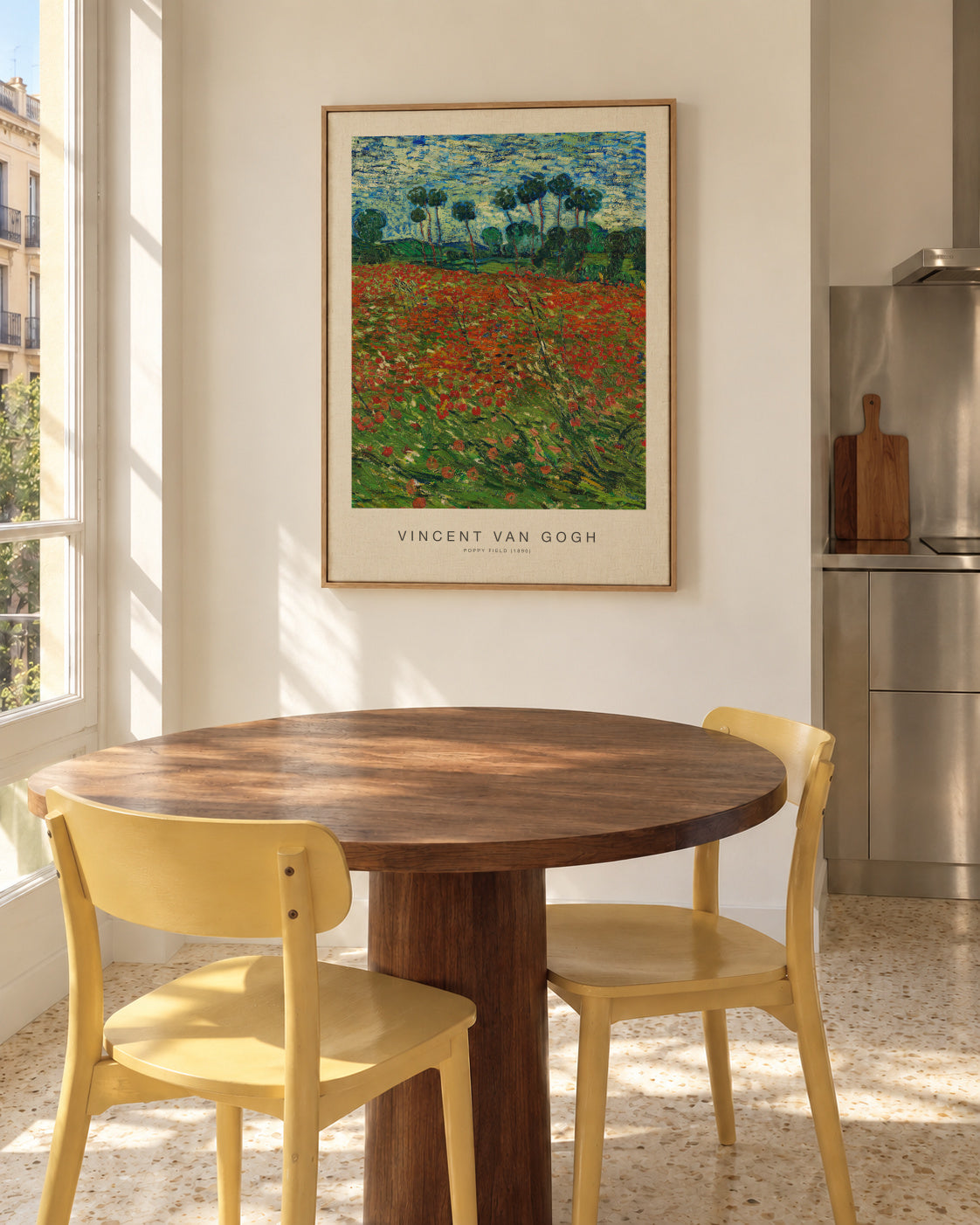 Poppy Field (Special Edition) - Vincent van Gogh - Framed canvas in an interior