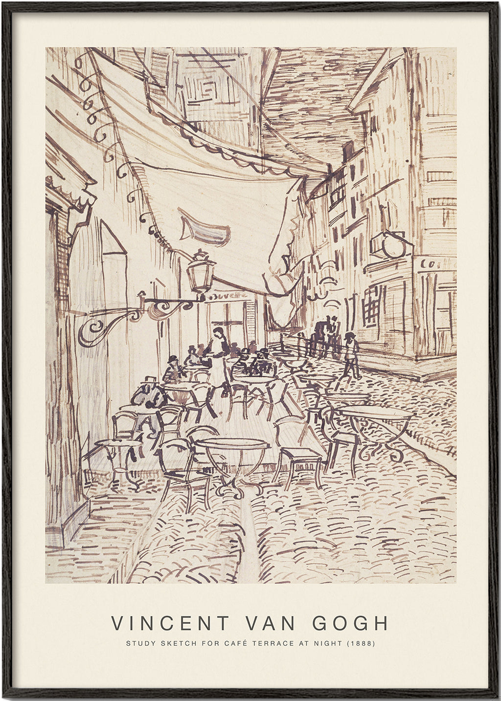 Study Sketch for Cafe? Terrace at Night (Special Edition) - Vincent van Gogh