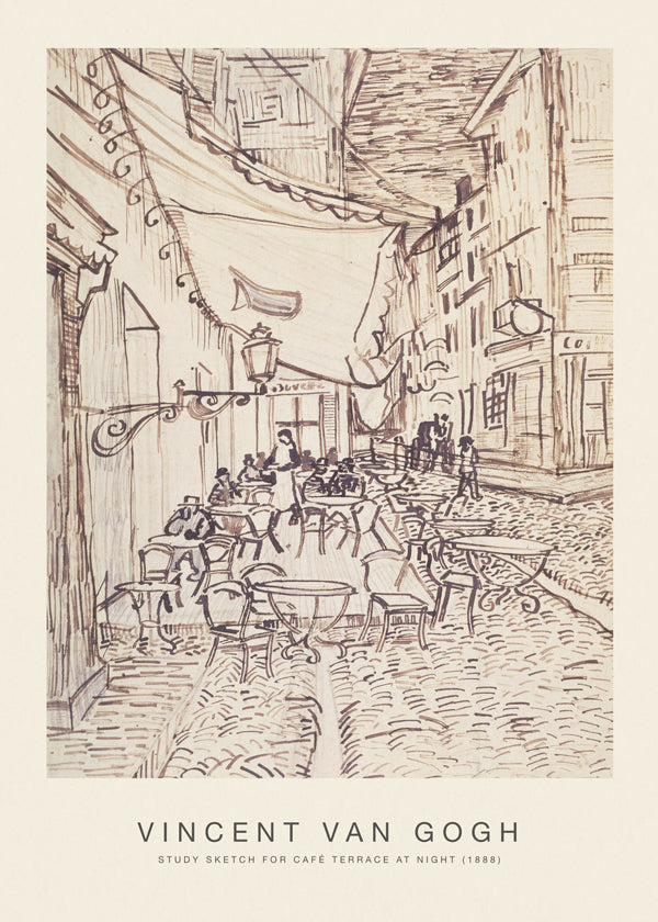Study Sketch for Cafe? Terrace at Night (Special Edition) - Vincent van Gogh