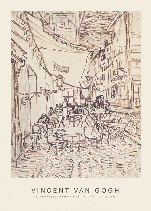 Study Sketch for Cafe? Terrace at Night (Special Edition) - Vincent van Gogh