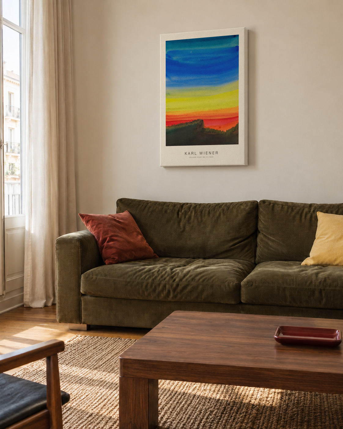 Colour Study No.10 - Karl Wiener - Unframed canvas in an interior