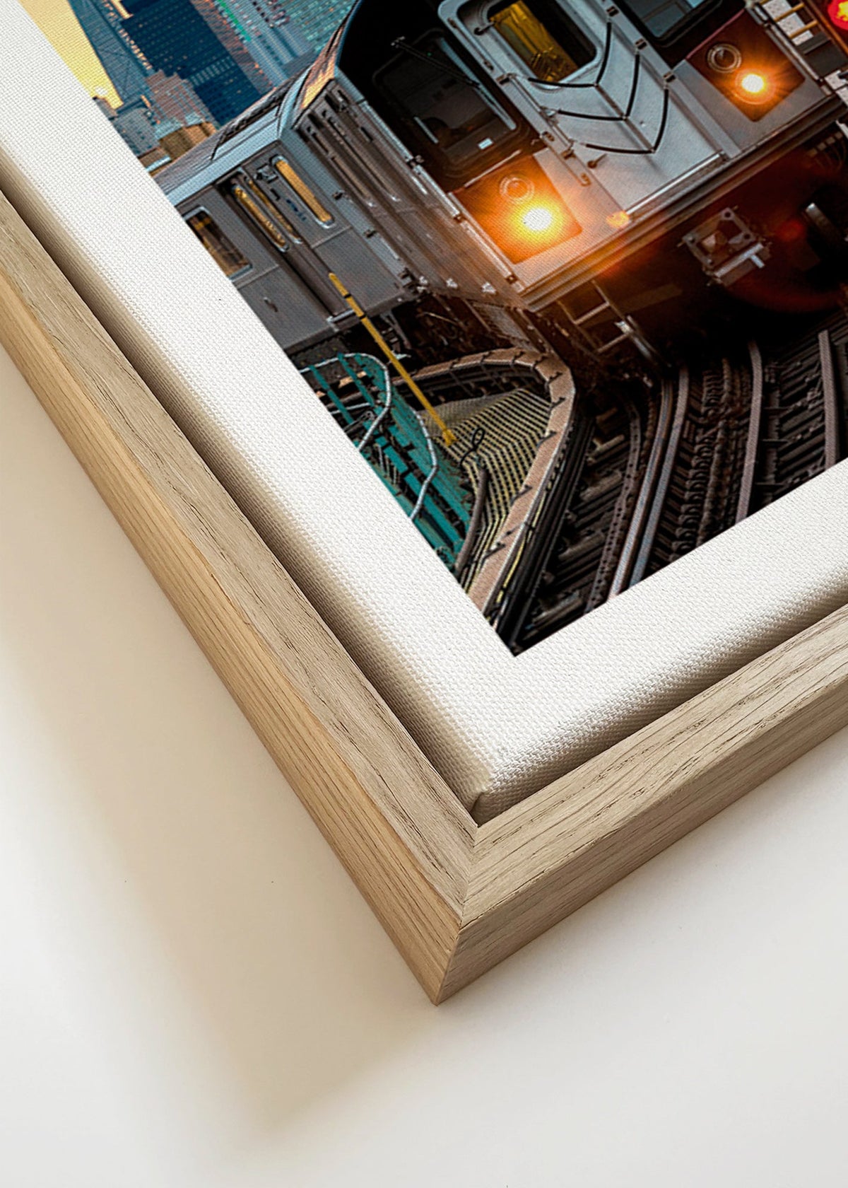 Cuadro de ciudades: Metro 7 de Nueva York al atardecer – Canvas detail