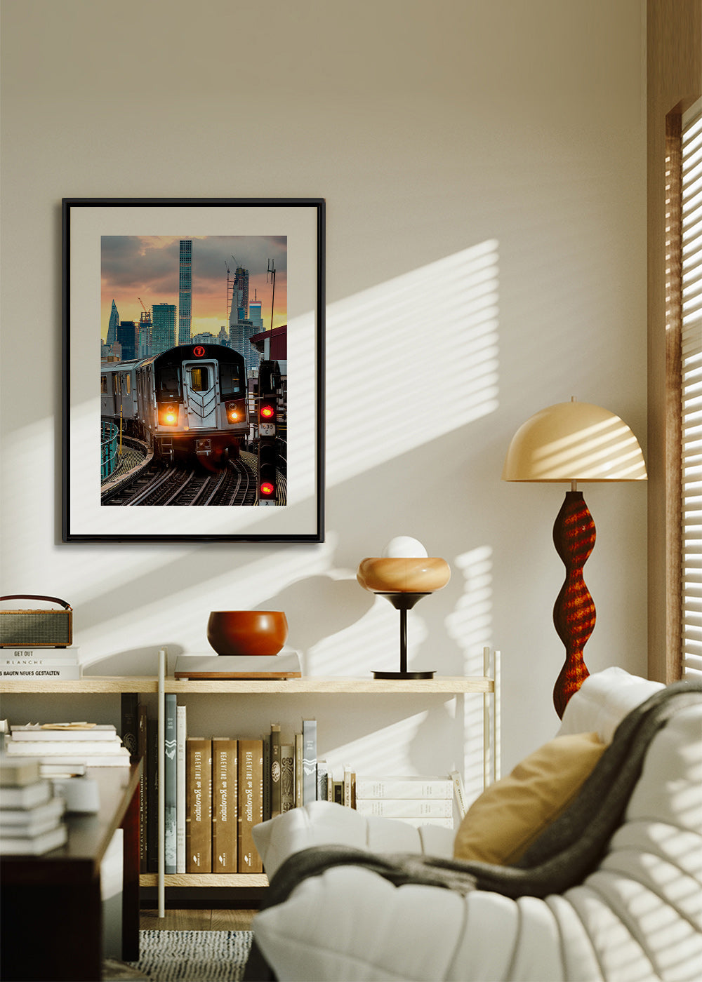Cuadro de ciudades: Metro 7 de Nueva York al atardecer – Canvas1