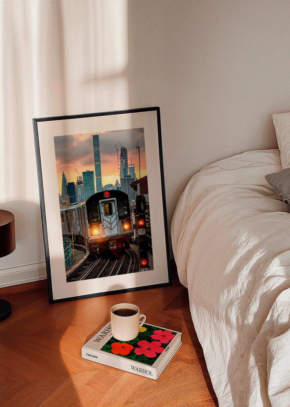 Cuadro de ciudades: Metro 7 de Nueva York al atardecer – Product1