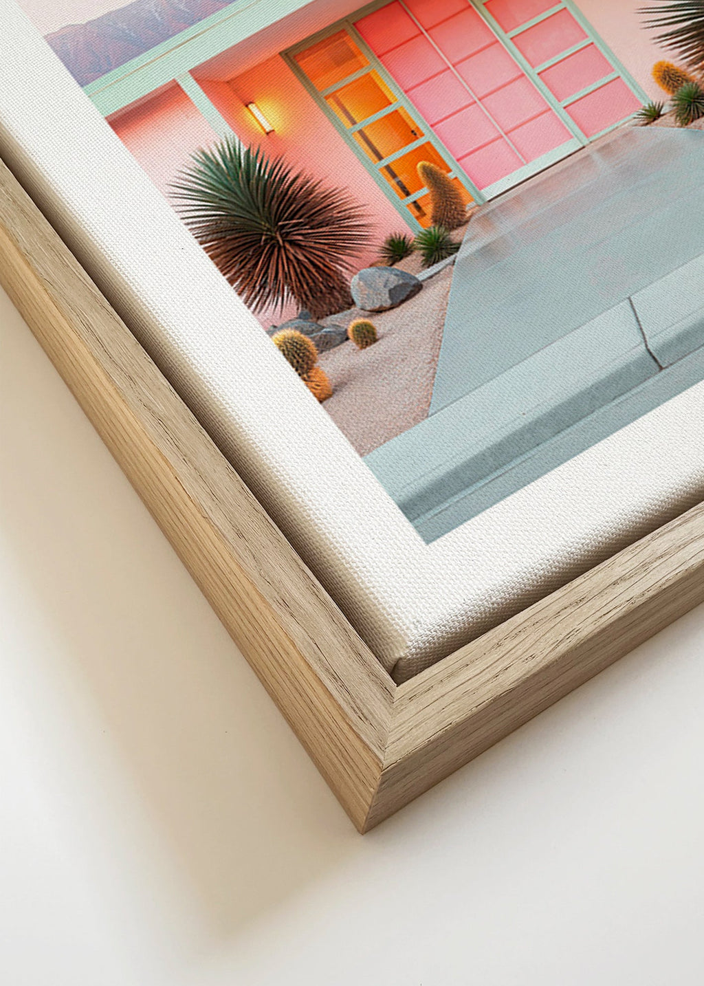 Lámina botánica Palm Springs en rosa – Canvas detail
