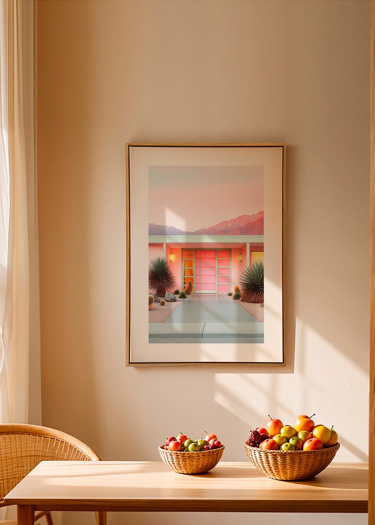 Lámina botánica Palm Springs en rosa – Canvas1
