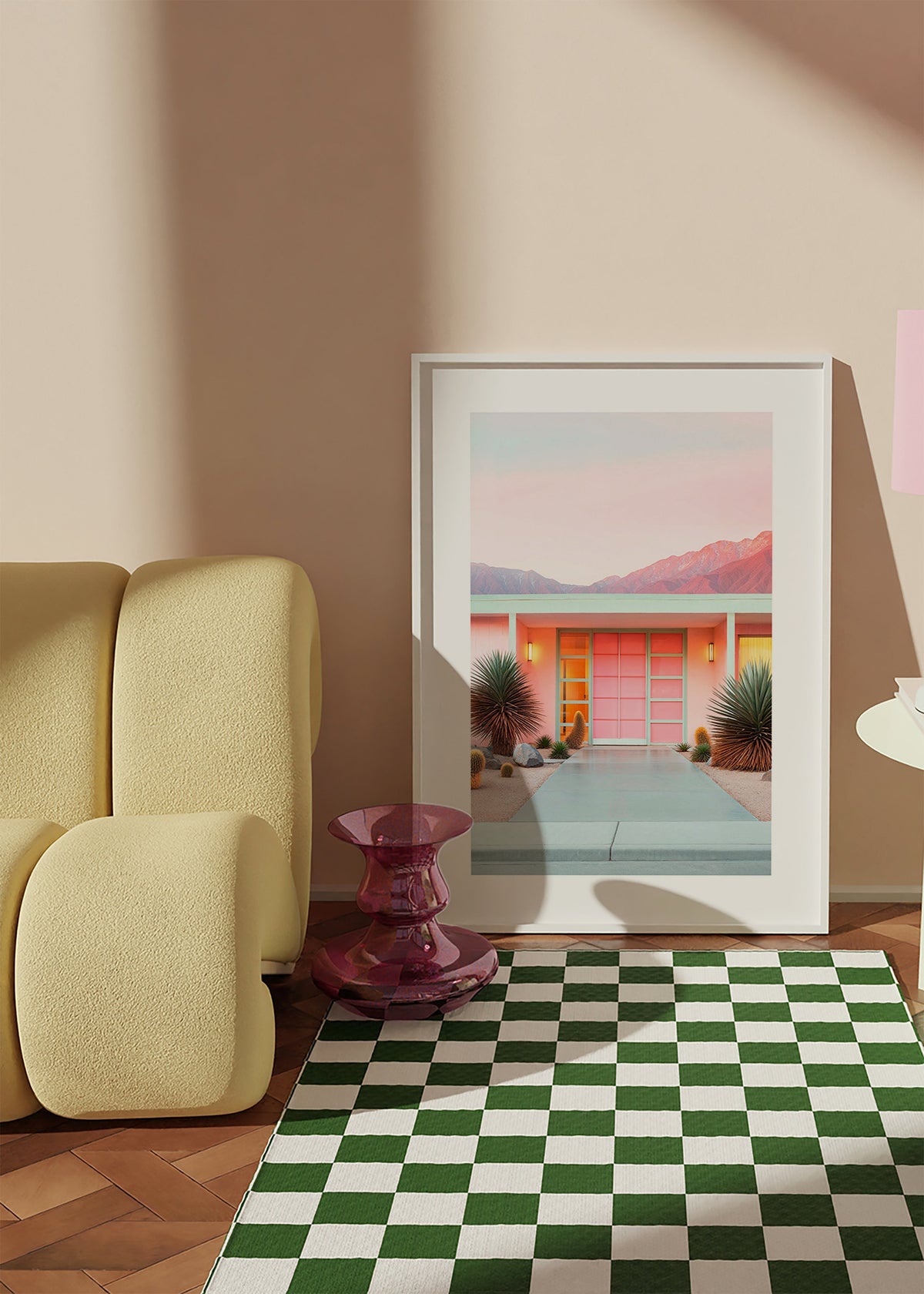 Lámina botánica Palm Springs en rosa – Product1