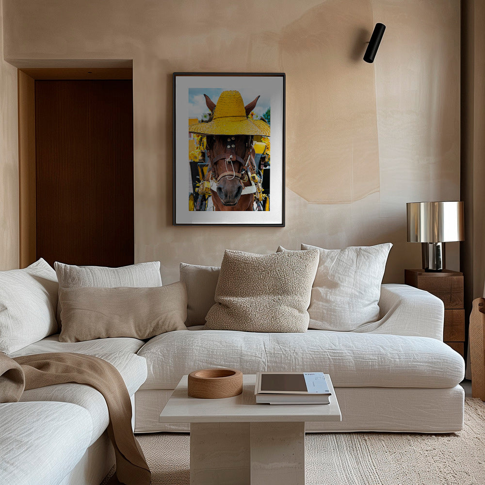 Cuadro de caballo con sombrero amarillo – Canvas2
