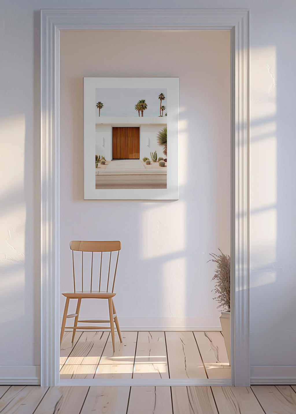 Fotografía arquitectónica con puerta de lamas – Canvas