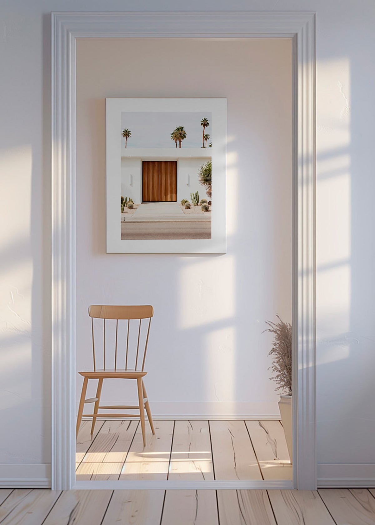 Fotografía arquitectónica con puerta de lamas – Canvas