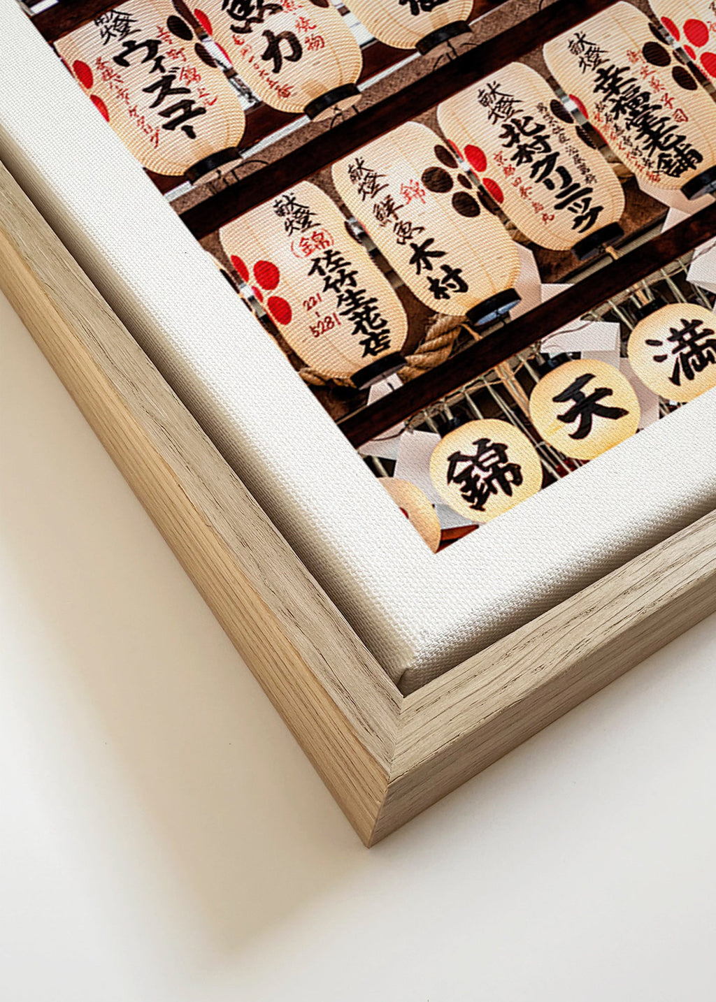 Fotografía de farolillos japoneses en fila – Canvas detail