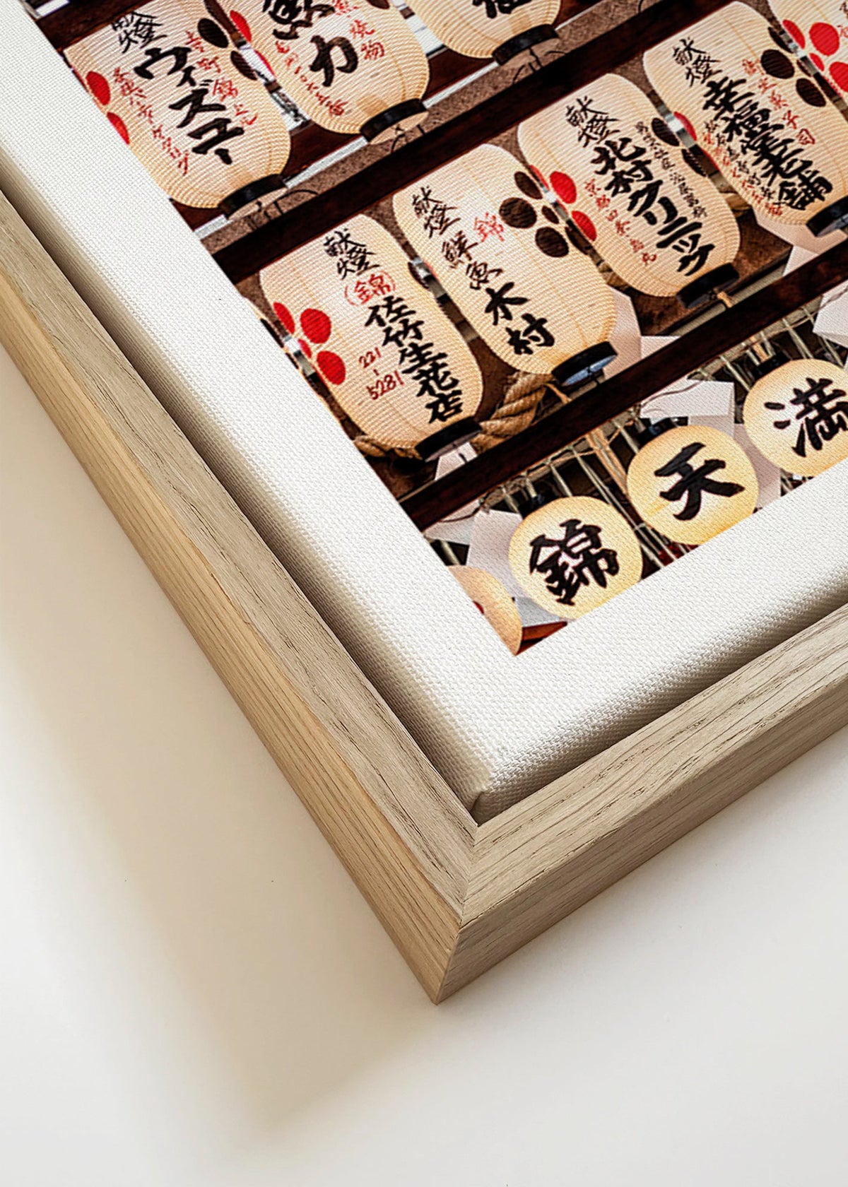 Fotografía de farolillos japoneses en fila – Canvas detail