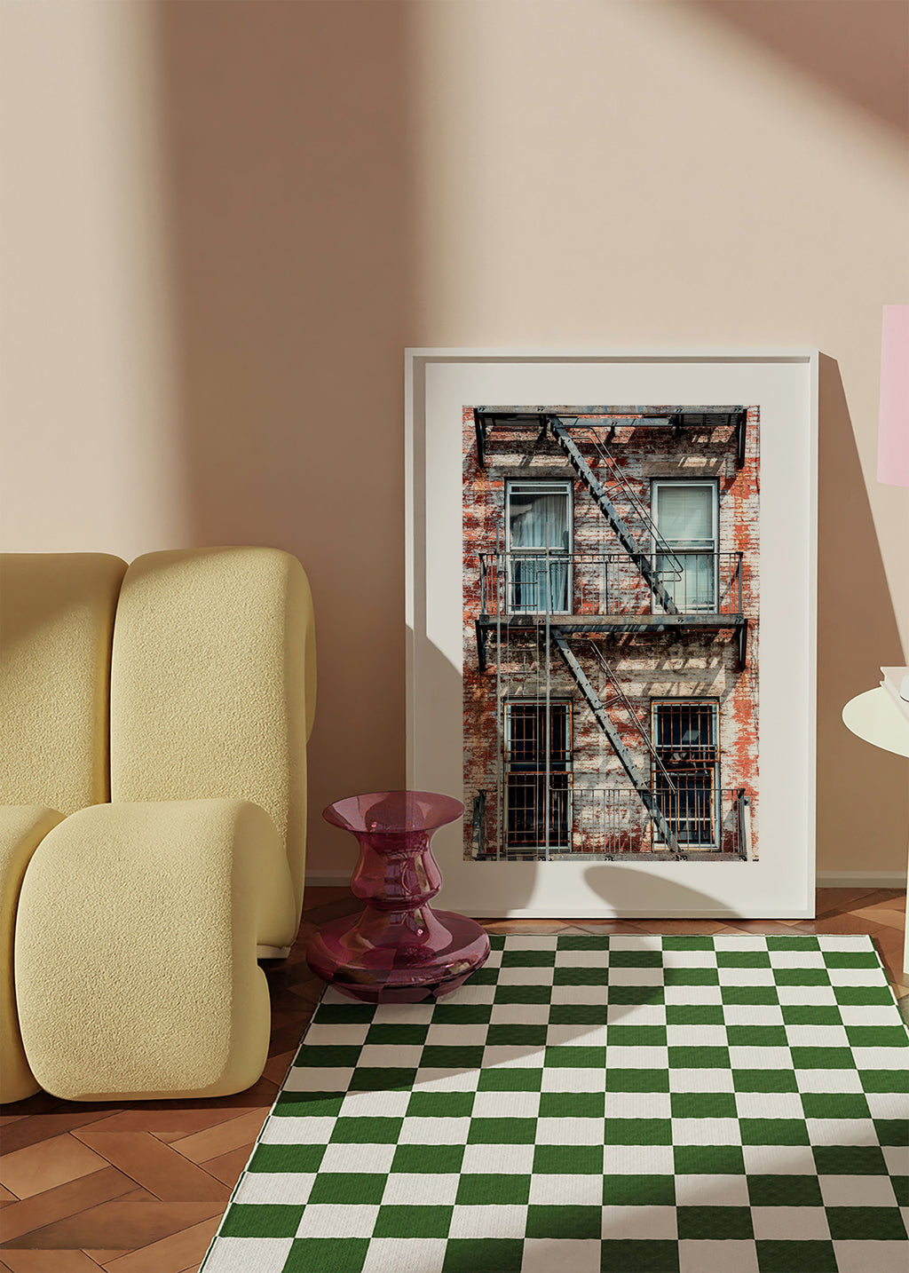 Fotografía de fachada con escalera de incendios – Product2