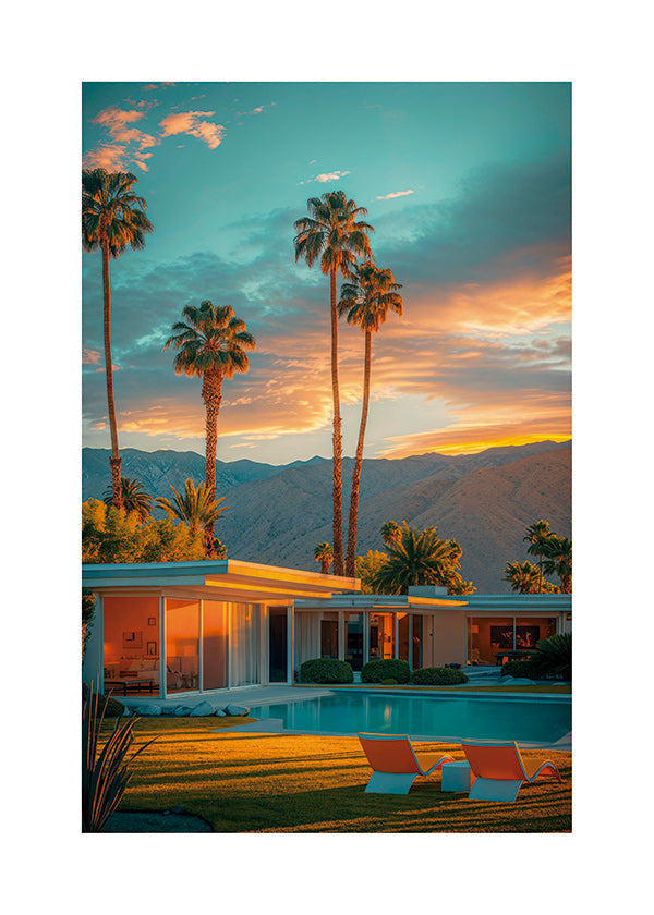 Cuadro de paisaje Palm Springs al atardecer