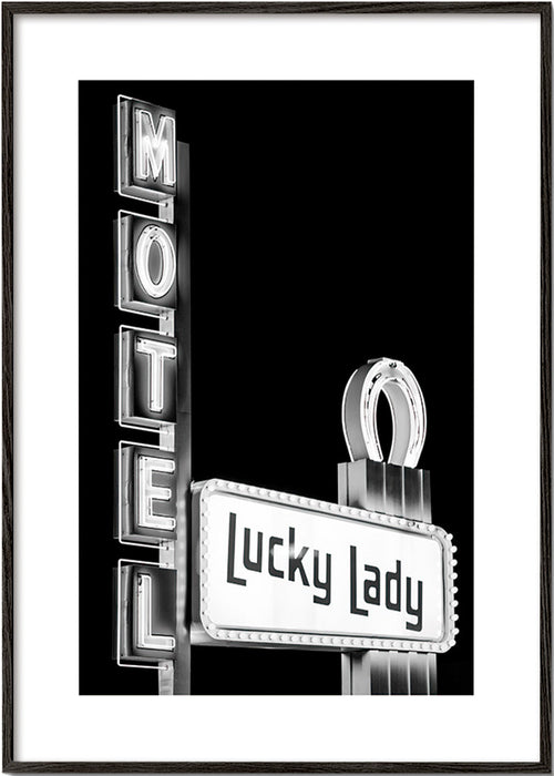 Fotografía Motel Lucky Lady en blanco y negro – Black Frame