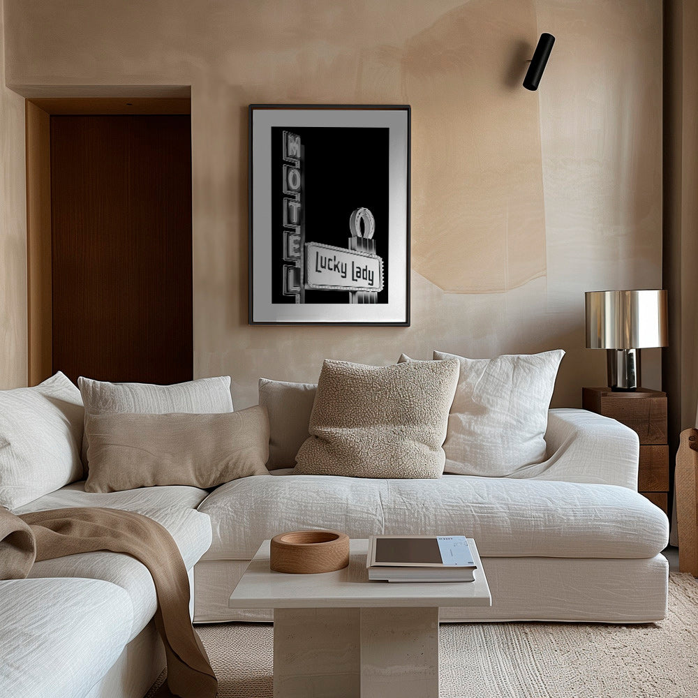 Fotografía Motel Lucky Lady en blanco y negro – Canvas2