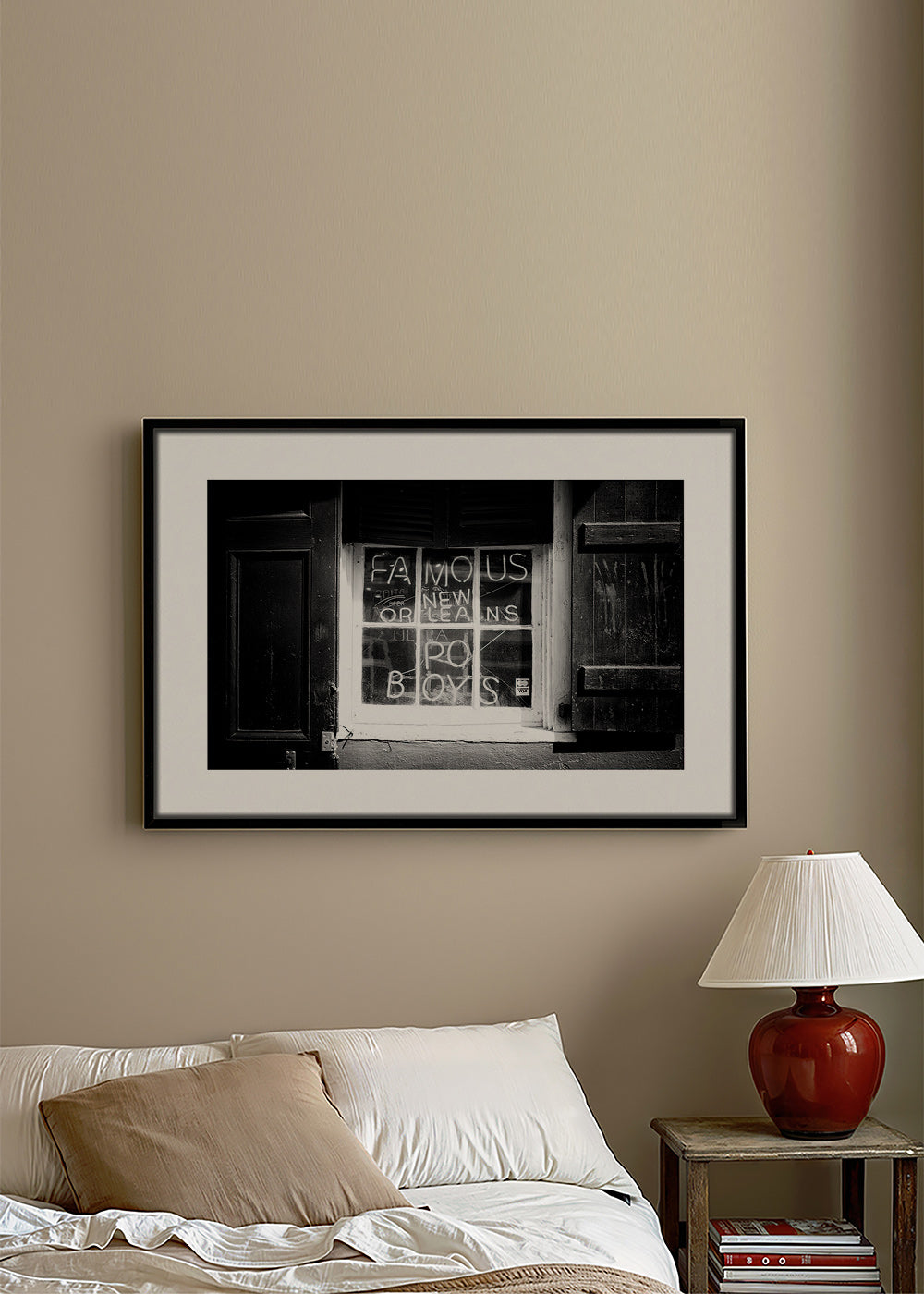 Cuadro de cocina con letrero New Orleans en blanco y negro – Canvas2