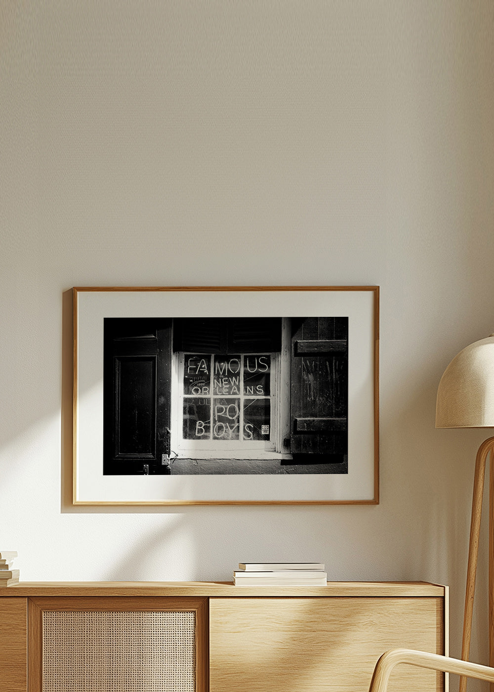 Cuadro de cocina con letrero New Orleans en blanco y negro – Product2