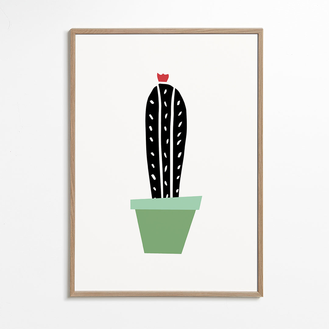 Green pot cactus print