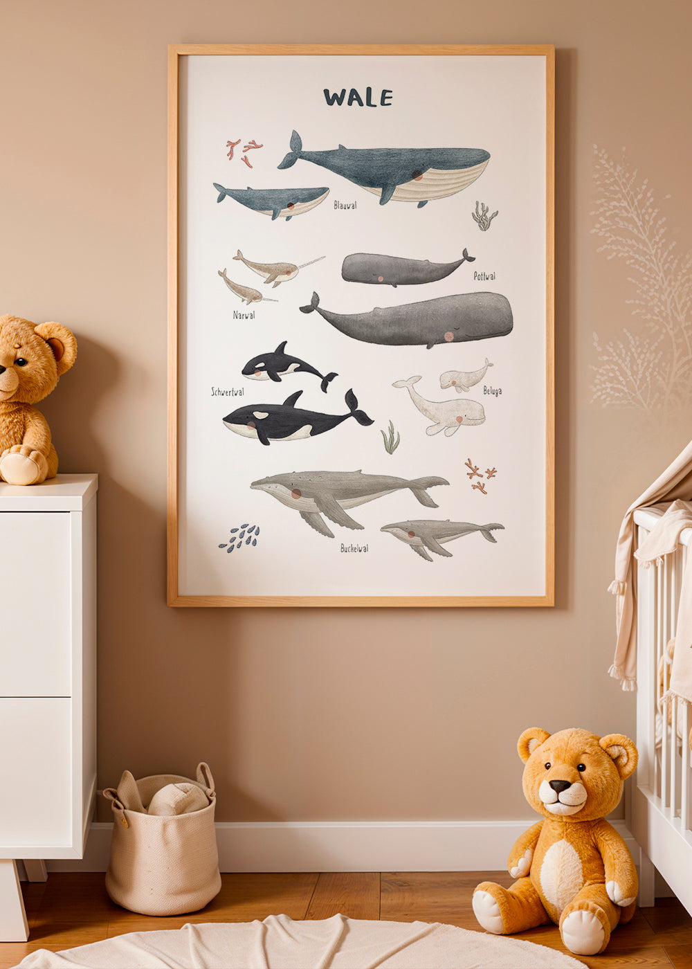 Ballenas fondo blanco (aleman)