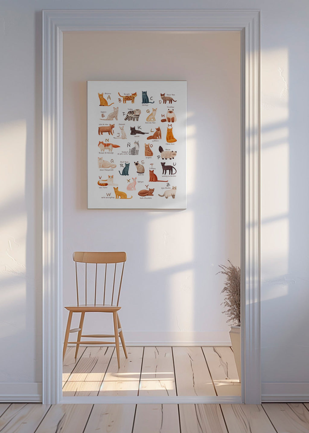 Lámina infantil Abecedario de gatos ilustrado – Canvas