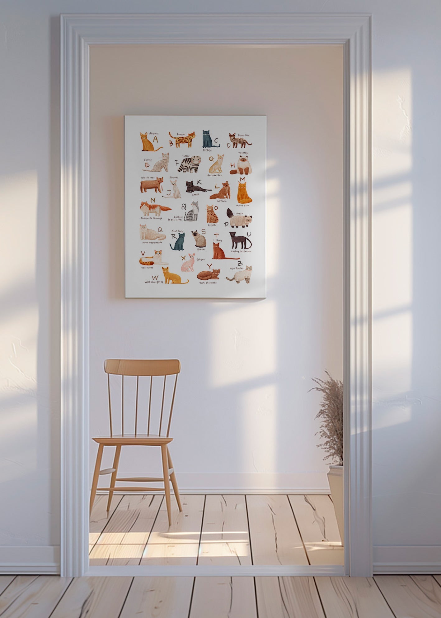Lámina infantil Abecedario de gatos ilustrado – Canvas