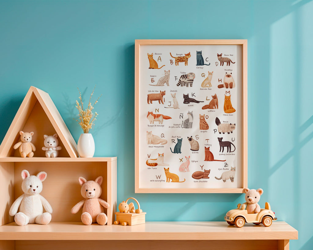 Lámina infantil Abecedario de gatos ilustrado – Product2