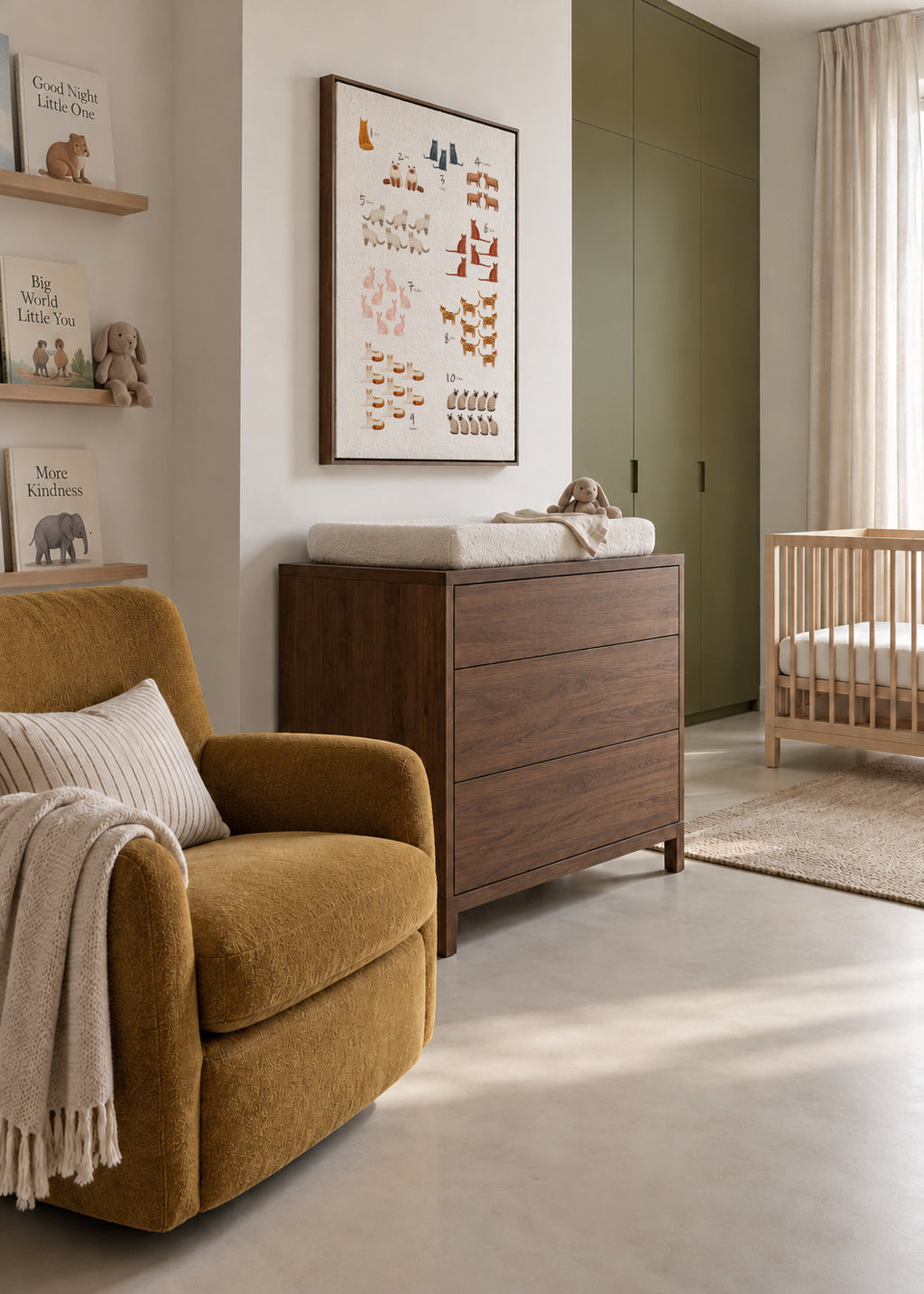 Números de 1 al 10 gatos (español) - Framed canvas in an interior