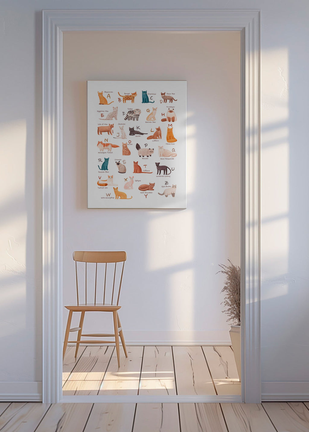 Lámina infantil: abecedario de gatos ilustrados – Canvas