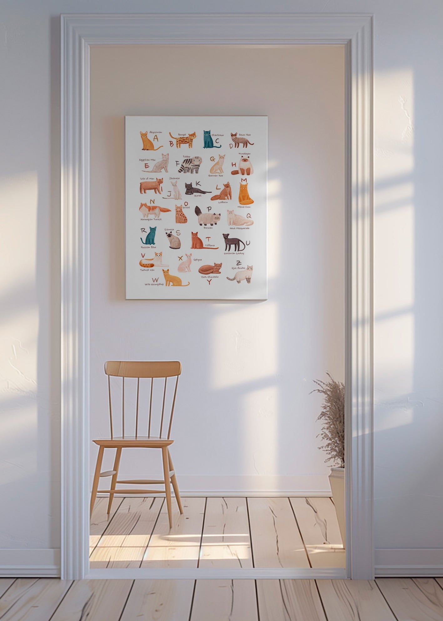 Lámina infantil: abecedario de gatos ilustrados – Canvas