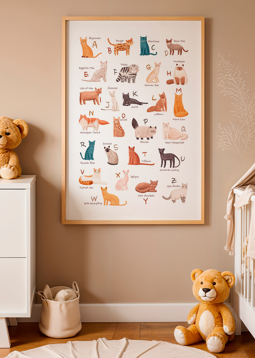 Lámina infantil: abecedario de gatos ilustrados – Product2