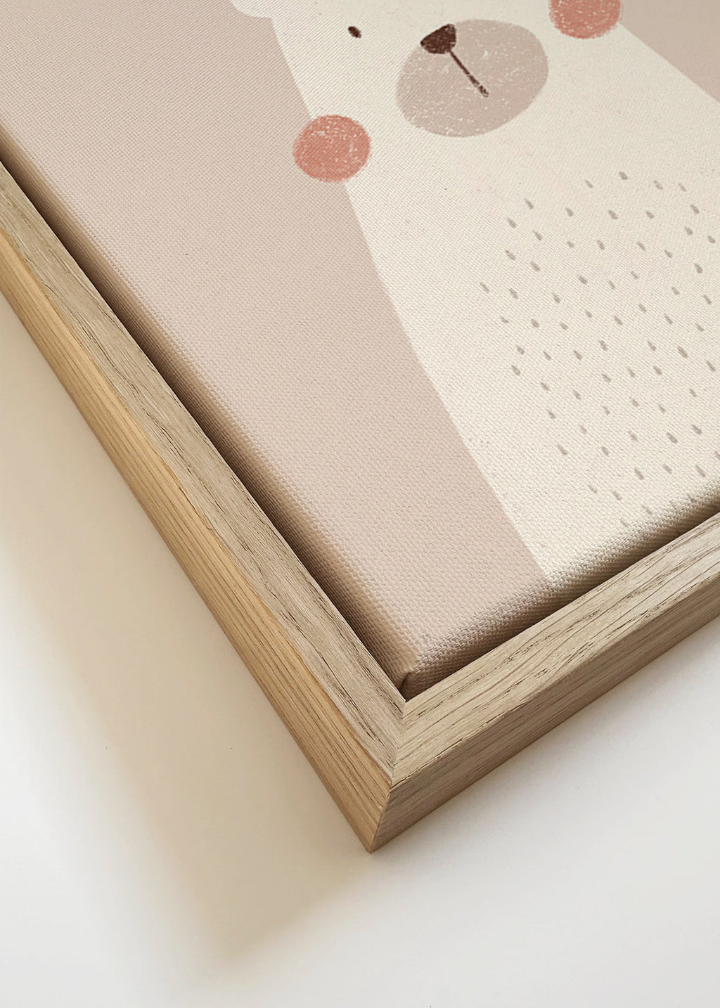 Lámina infantil: oso beige sonriente – Canvas detail