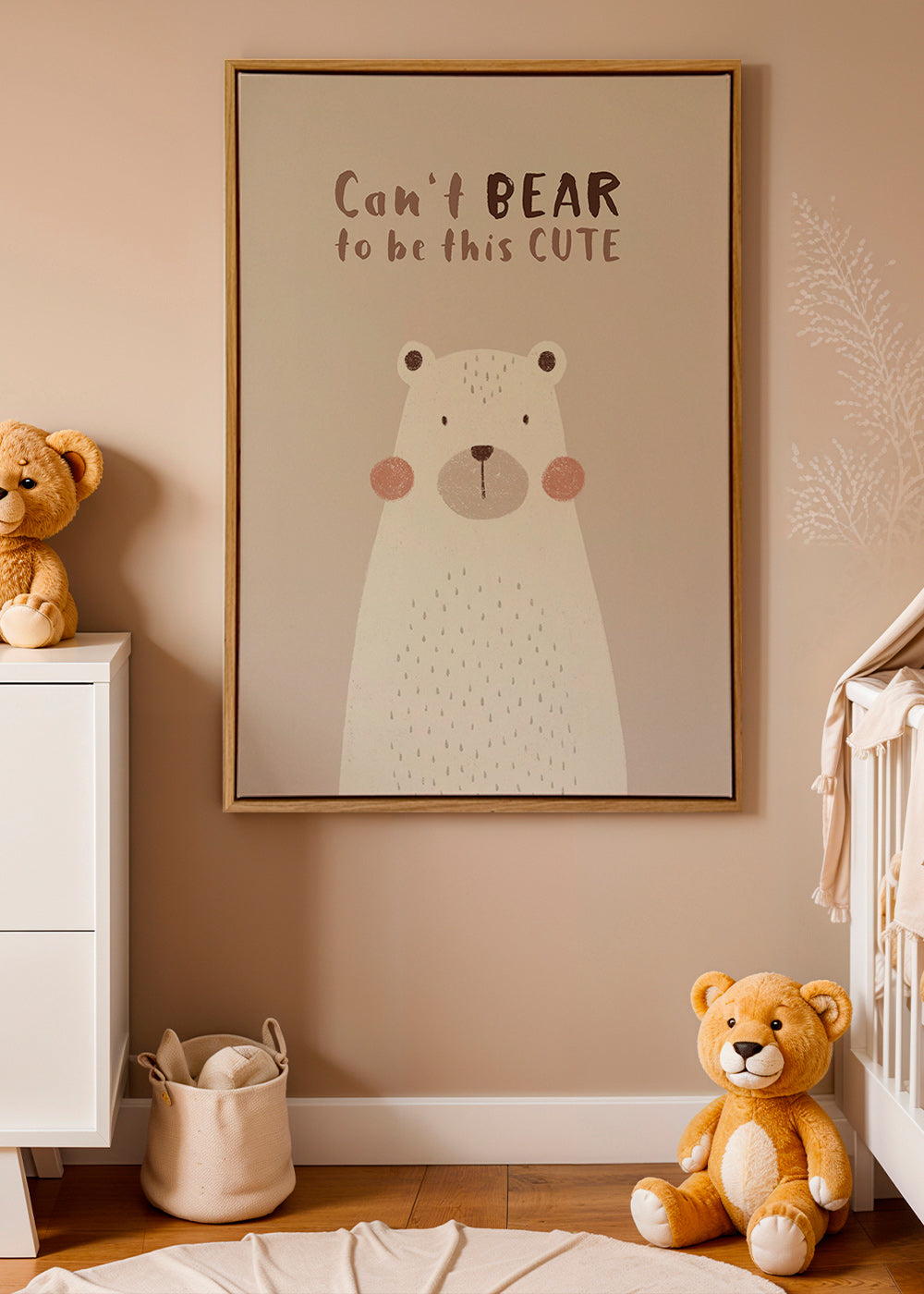Lámina infantil: oso beige sonriente – Canvas1