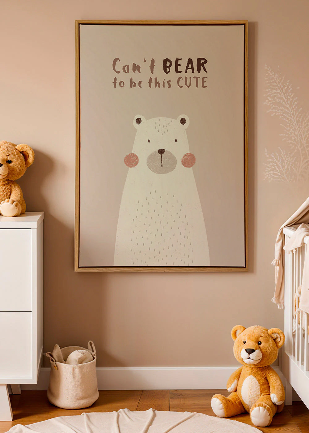Lámina infantil: oso beige sonriente – Canvas2