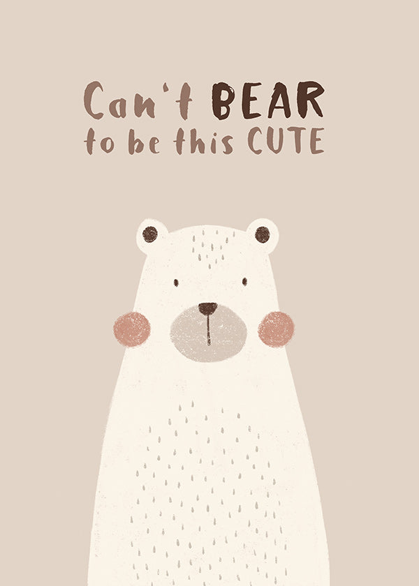 Lámina infantil: oso beige sonriente
