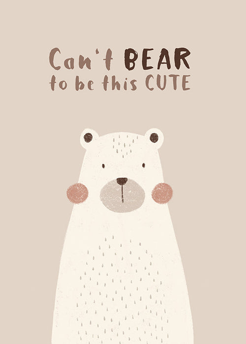 Lámina infantil: oso beige sonriente