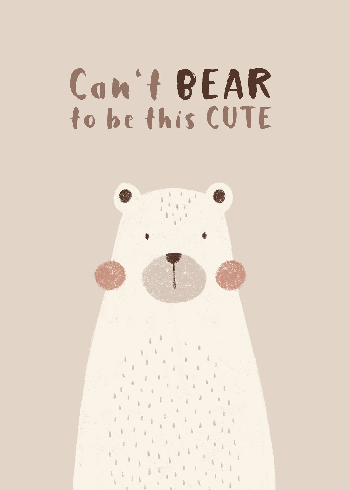 Cute Bear beige color - Unframed art print